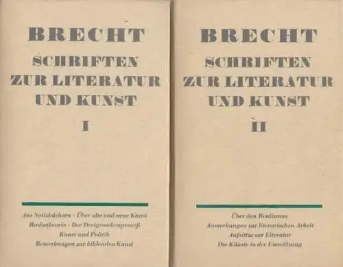 Buch: Schriften zur Literatur und Kunst, Brecht, Bertolt. 2 Bände, 1966, Aufbau