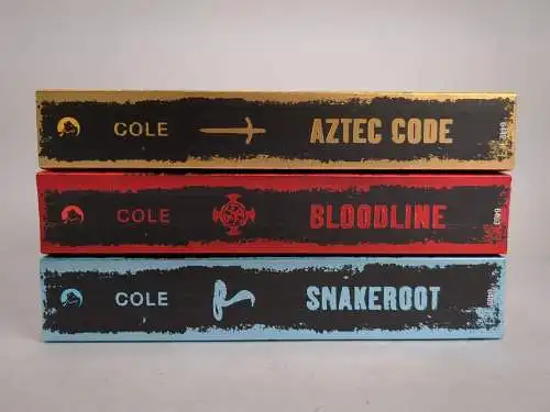 3 Bücher Stephen Cole: Aztec Code / Bloodline / Snakeroot, Loewe Verlag, 3 Bände