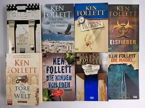 8 Bücher Ken Follett: Brücken der Freiheit, Kinder von Eden, Tore der Welt ...