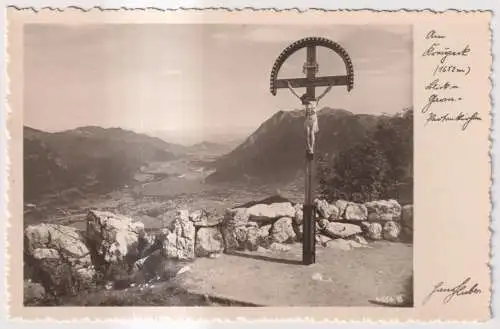 AK Am Kreuzeck (1652m) Blick n. Garmisch-Partenkirchen, Hans Huber, Fotokarte