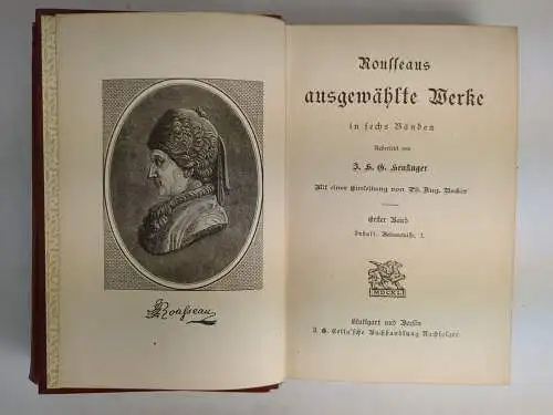 Buch: Rousseau - Ausgewählte Werke in sechs Bänden, Cotta, 6 Teile in 3 Bänden