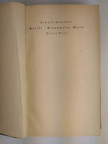 Buch: Eduard Mörike - Gesammelte Werke in drei Bänden, Tempel-Klassiker, 3 Bände