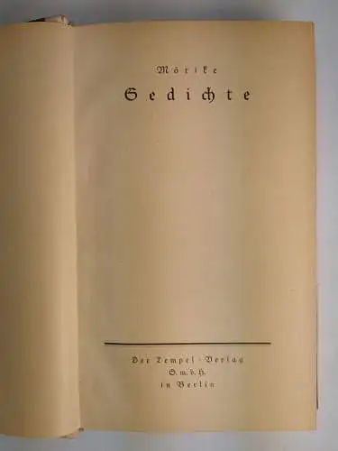 Buch: Eduard Mörike - Gesammelte Werke in drei Bänden, Tempel-Klassiker, 3 Bände