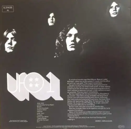 LP: UFO - UFO 1, Decca - 6.21426 BL, 1970, Rock, Vinyl, Schallplatte, Musik