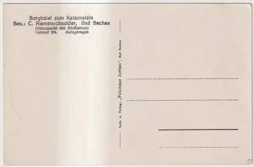 AK Blick auf Bad Sachsa vom Phillippsgruss ü. d. Katzenstein, Fotohaus Jordan