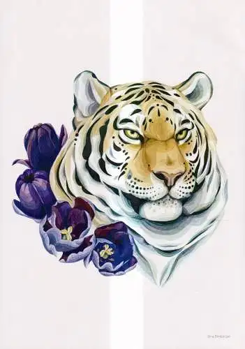 Kunstdruck: Artprint Tiger, sin.xline, Sina Aline Simbürger, Illustration