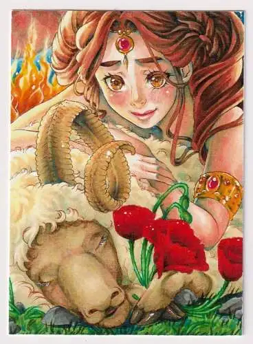 Kunstdruck: Artprint Widder / Aries - klonschaf-wolli, Fräulein W., Illustration