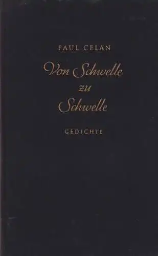 Buch: Von Schwelle zu Schwelle,  Celan, Paul, 1964, DVA, Gedichte, gebraucht gut