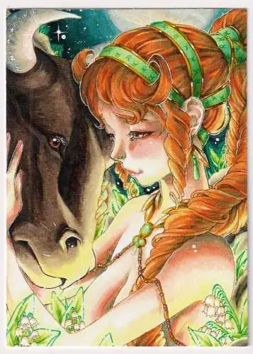 Kunstdruck: Artprint Stier / Taurus - klonschaf-wolli, Fräulein W., Illustration