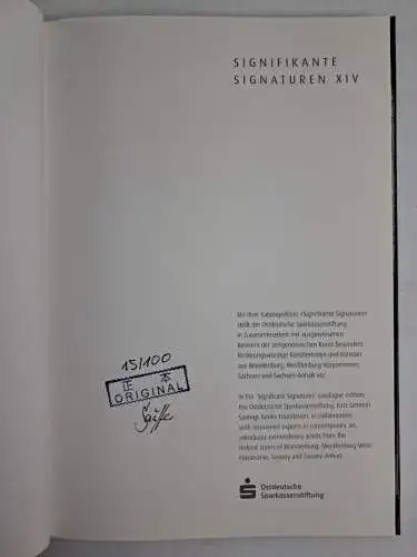 Buch: Rene Schäffer, Signifikante Signaturen IX, M. Freitag, 2014, Sandstein