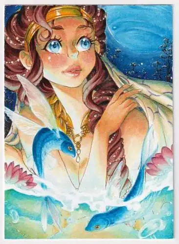 Sammelkarte: Artprint Fische / Pisces - klonschaf-wolli, Fräulein W. Manga Art