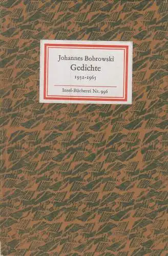 Insel-Bücherei 996, Gedichte, Bobrowski, Johannes. 1974, Insel-Verlag