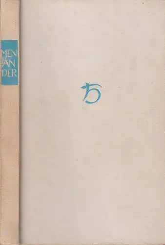 Buch: Dyskolos, Menander, 1960, Ernst Heimeran Verlag, Griechisch und Deutsch