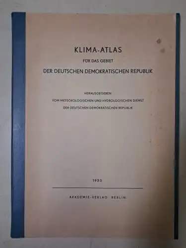 Buch: Klima-Atlas für das Gebiet der Deutschen Demokratischen Republik, 1 344463