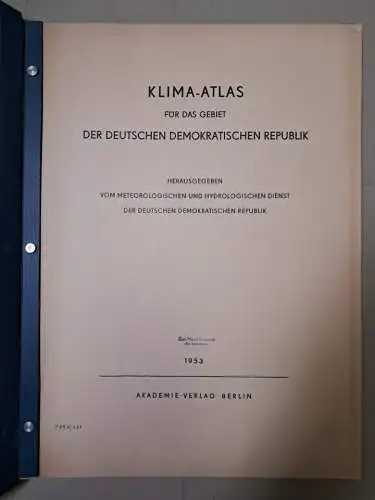 Buch: Klima-Atlas für das Gebiet der Deutschen Demokratischen Republik, 1 344463