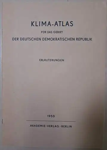 Buch: Klima-Atlas für das Gebiet der Deutschen Demokratischen Republik, 1 344463