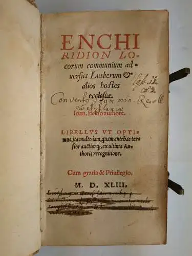 Buch: Enchiridion locorum communium adversus... Eck, Johannes, 1543, Weissenhorn