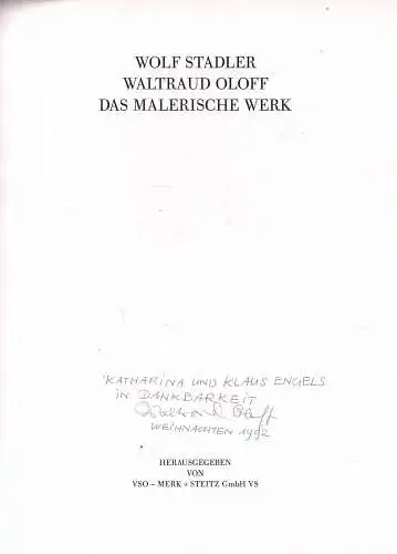 Buch: Waltraud Oloff, Stadler, Wolf, 1992, Das malerische Werk, Merk und Seitz