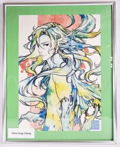 Gerahmter Kunstdruck von Chen Long Chung, Manga, Artprint, sehr guter Zustand