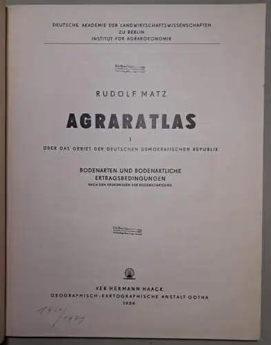 Buch: Klima-Atlas für das Gebiet der Deutschen Demokratischen Republik, 1953