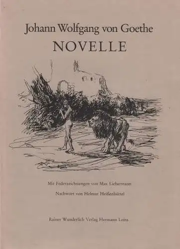 Buch: Novelle, Goethe, Johann Wolfgang von, 1980, Max Liebermann, Wunderlich