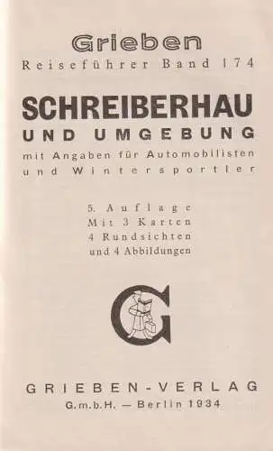 Buch: Schreiberhau u. Umgebung, Grieben Reiseführer 174, gebraucht, gut