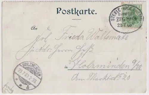 AK Burg Blankenstein, 1903, Postkarte, Ansichtskarte, gelaufen, August Schmidt