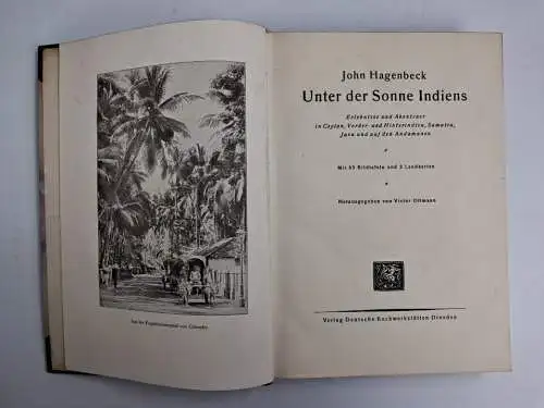 Buch: Unter der Sonne Indiens, John Hagenbeck, 1926, Deutsche Buchwerkstätten