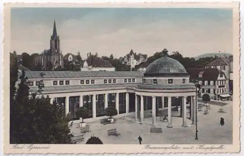 AK Bad Pyrmont. Brunnenplatz mit Hauptquelle, Cramers Kunstanstalt, ungelaufen