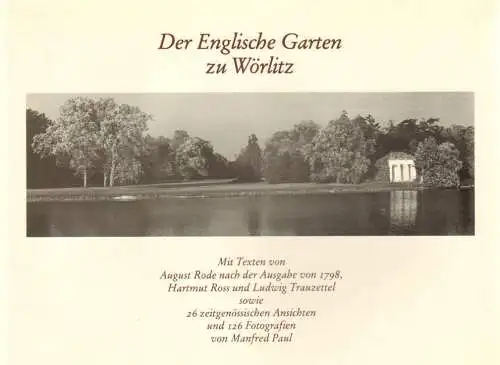 Buch: Der Englische Garten zu Wörlitz. 1987, VEB Verlag für Bauwesen