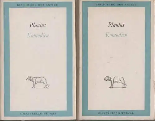 Buch: Komödien in zwei Bänden, Plautus. 2 Bände, Bibliothek der Antike, 1963