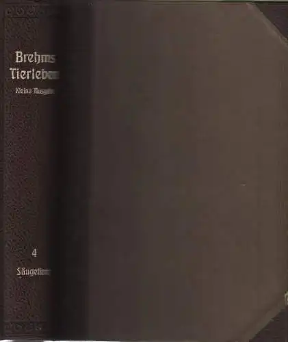 Buch: Brehms Tierleben. 4. Band: Die Säugetiere, Brehm, Alfred, 1918