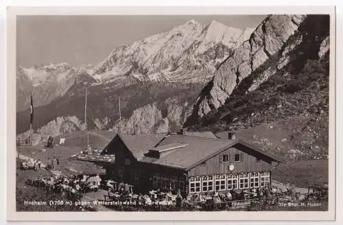 AK Hochalm (1705 m) gegen Wettersteinwand u. Karwendel, Hans Huber, ungelaufen