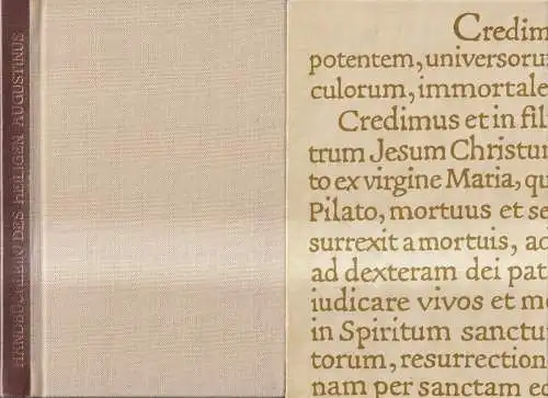 Buch: Das Handbüchlein des heiligen Augustinus über Glaube ... 1988, St. Benno