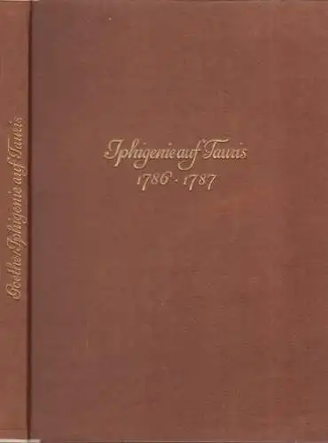 Buch: Iphigenie auf Tauris. Goethe, J. W. v., 1938, Insel Verlag, Faksimile