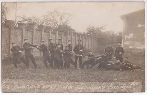 AK Zur Erinnerung an die ersten Tage meiner Dienstzeit, Leipzig, 1910, Fotokarte