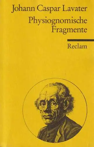 Buch: Physiognomische Fragmente zur ... Johann Caspar Lavater, Reclamm RUB 350