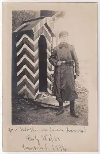 AK Postkarte Zum Andenken von deinem Kamerad Fritz Weber, Frankreich 1916