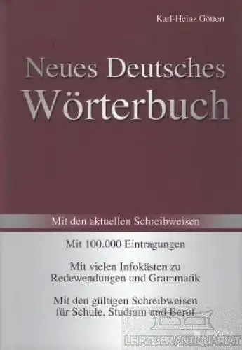 Buch: Neues Deutsches Wörterbuch, Göttert, Karl-Heinz. 2009, gebraucht, gut