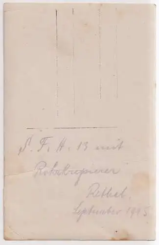 AK S. F. H. 13 mit Rohrkrepierer Rethel, September 1915, Postkarte, Fotokarte