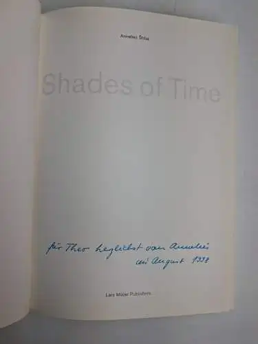 Buch: Shades of Time, Annelies Strba, 1997, Lars Müller Publishers, signiert