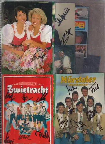 Mappe mit 17 Autogrammen Schlager: Karl Moik, Hansi Hinterseer, Stefan Moll ...