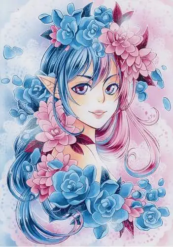 Kunstdruck: Artprint Fee Manga Anime, Arian Rahmatzai, Illustration