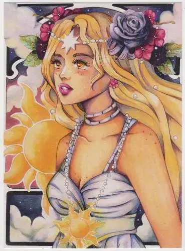 Kunstdruck: Artprint Aurora - Goddess of Sun, Araveena, Jennifer N., Manga Art