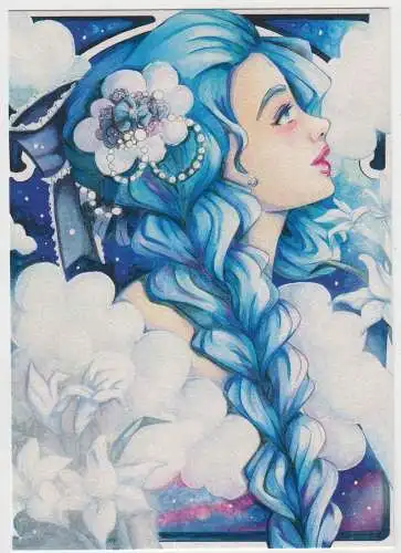 AK Postkarte Luana, Goddess of Moon, Araveena, Jennifer N.,  Manga Art