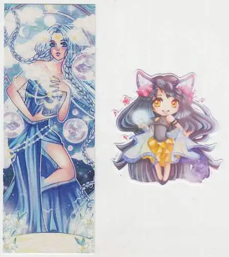 Lesezeichen & Sticker Manga Anime Girl - Araveena, Jennifer N., Manga Art