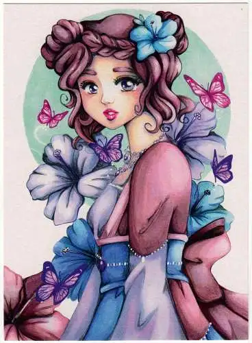 Kunstdruck: Artprint Hana - Charakter von Fibi, Araveena, Jennifer N., Manga Art