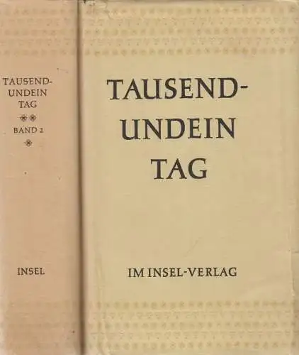 Buch: Tausendundein Tag, Ernst, Paul. 2 Bände, 1962, Insel-Verlag