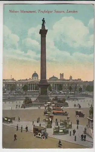 AK Nelson Monument, Trafalgar Square, London, gelaufen, gebraucht, gut