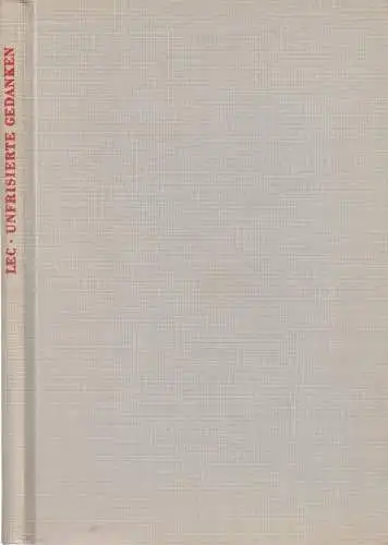 Buch: Unfrisierte Gedanken, Lec, Stanislaw Jerzy. 1980, Carl Hanser Verlag